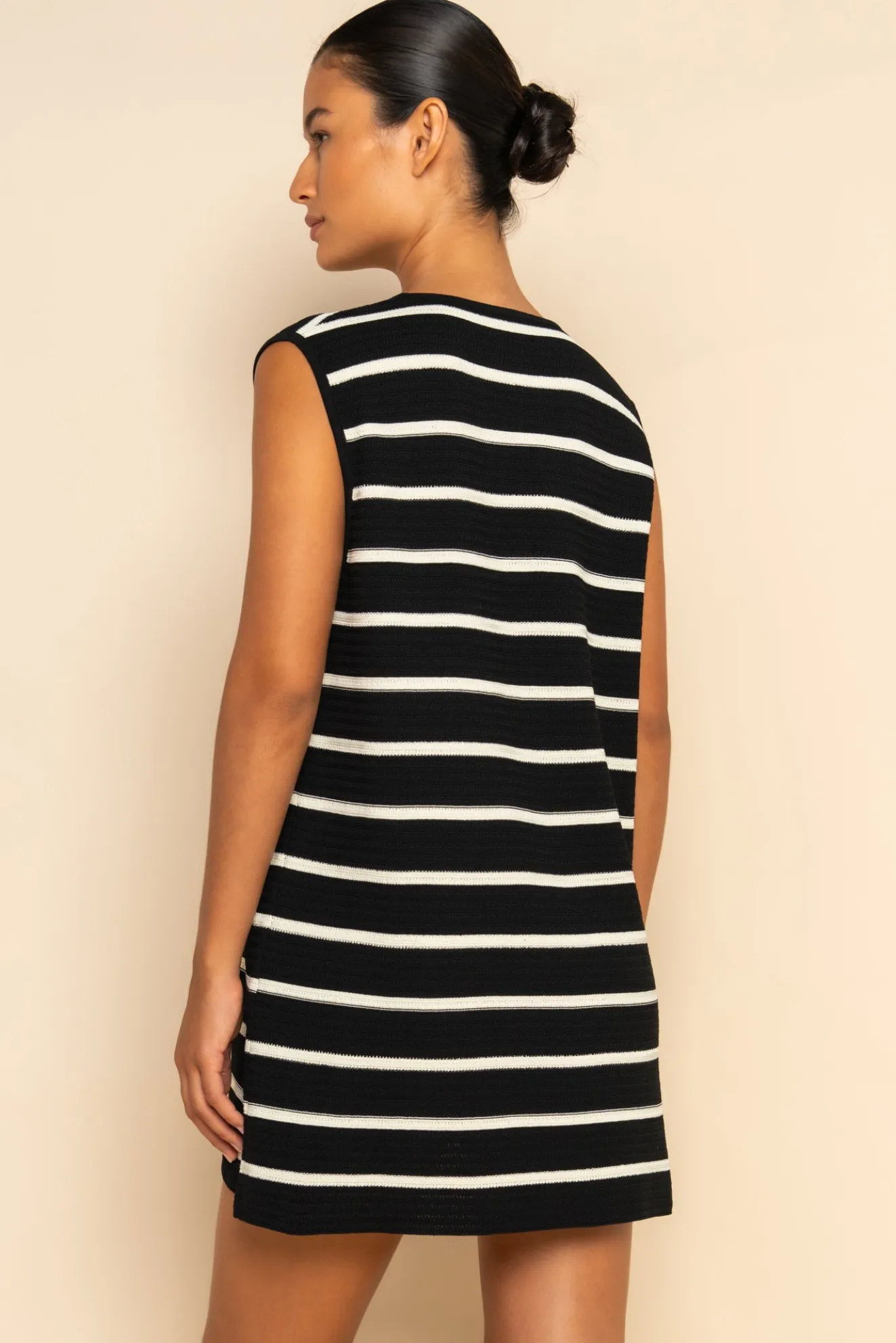 JONI MINI DRESS - BLACK/WHITE STRIPE