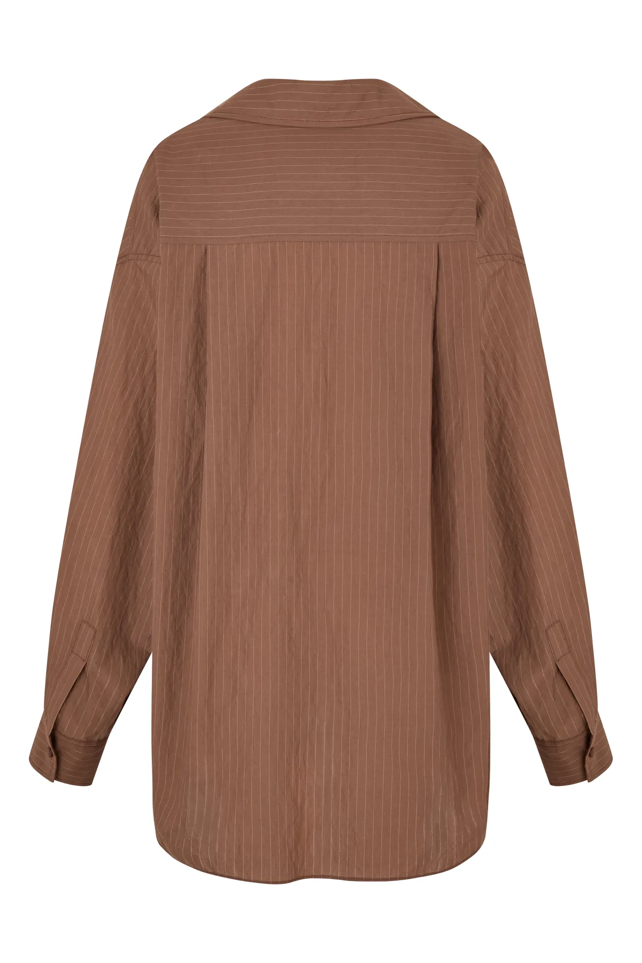 REMI SHIRT - MOCHA PINSTRIPE